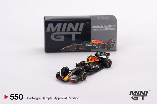 Mô hình xe Mini GT 1:64 Oracle Red Bull Racing RB18 #1 Max Verstappen 2022 Monaco Grand Prix 3rd Place - MGT00550
