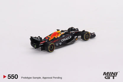 Mô hình xe Mini GT 1:64 Oracle Red Bull Racing RB18 #1 Max Verstappen 2022 Monaco Grand Prix 3rd Place - MGT00550