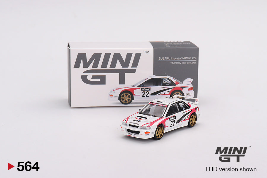 Mô hình xe Mini GT 1:64 SUBARU Impreza WRC98 1999 Rally Tour de Corse #22 - MGT00564