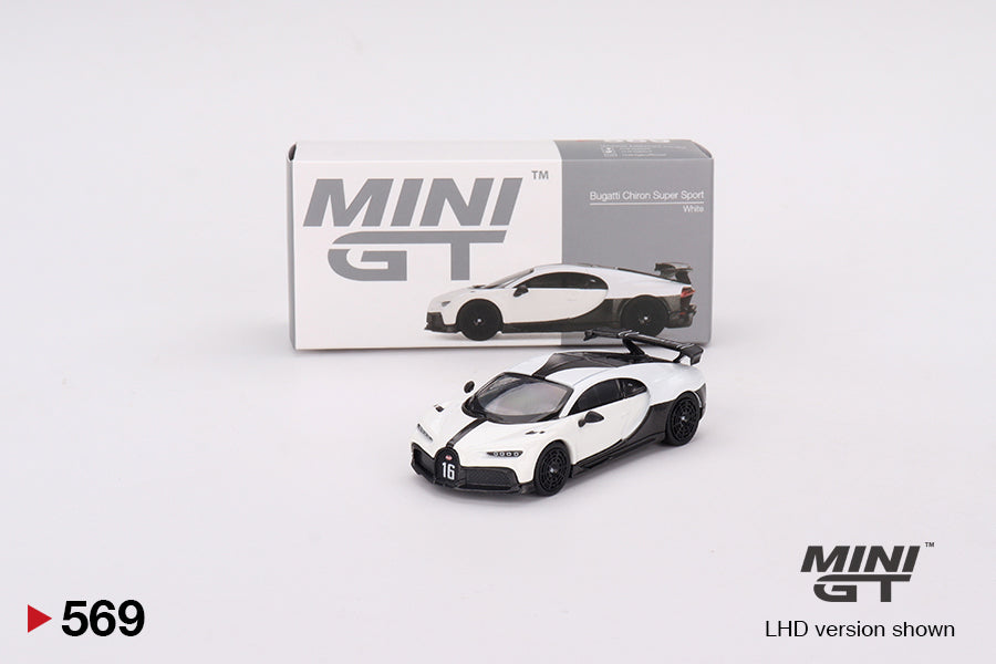 Mô hình xe Mini GT 1:64 Bugatti Chiron Pur Sport White - MGT00569