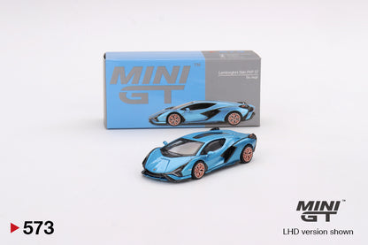 Mô hình xe Mini GT 1:64 Lamborghini Sián FKP 37 Blu Aegir - MGT00573