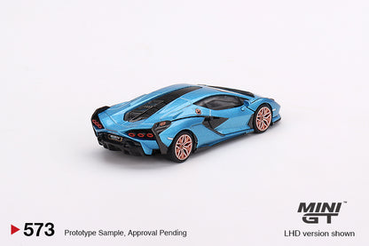 Mô hình xe Mini GT 1:64 Lamborghini Sián FKP 37 Blu Aegir - MGT00573