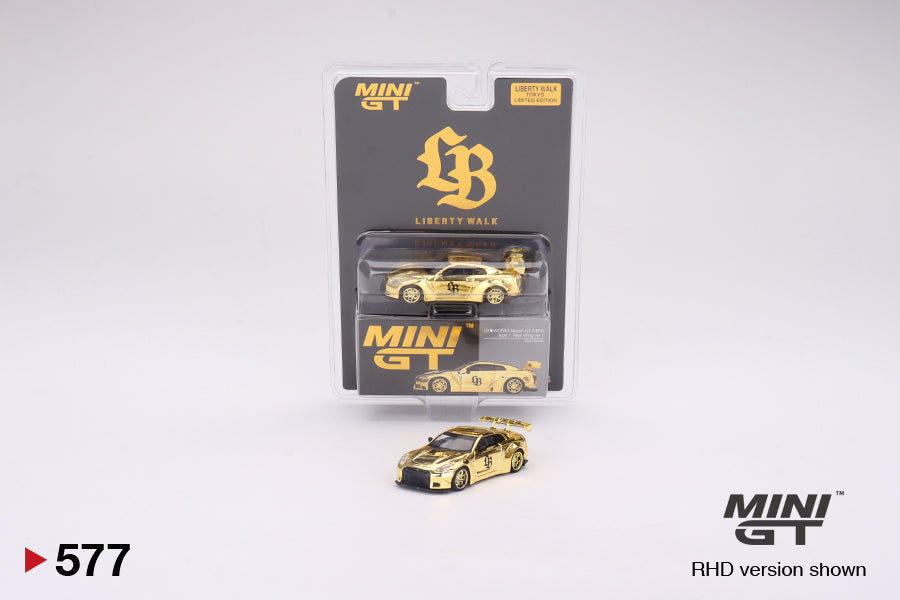 Mô hình xe Mini GT 1:64 LB★WORKS Nissan GT-R R35 Type 1, Rear Wing ver 1 , RHD Gold Series - MGT00577