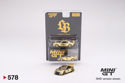 Mô hình xe Mini GT 1:64 LB★WORKS Nissan GT-R R35 Type 2, Rear Wing ver 3 RHD Gold Series - MGT00578