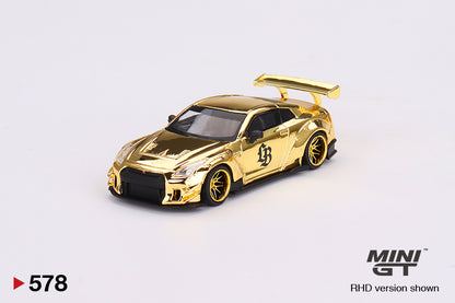 Mô hình xe Mini GT 1:64 LB★WORKS Nissan GT-R R35 Type 2, Rear Wing ver 3 RHD Gold Series - MGT00578