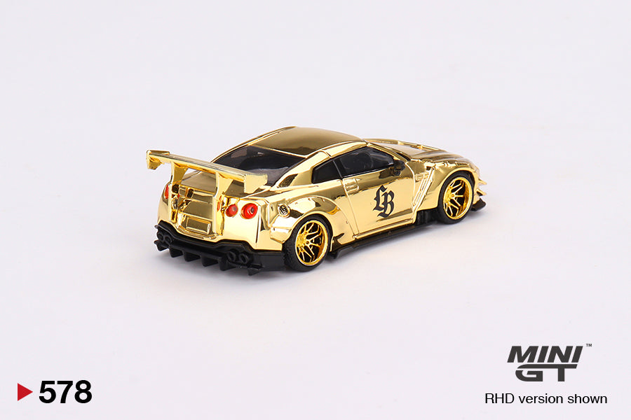 Mô hình xe Mini GT 1:64 LB★WORKS Nissan GT-R R35 Type 2, Rear Wing ver 3 RHD Gold Series - MGT00578