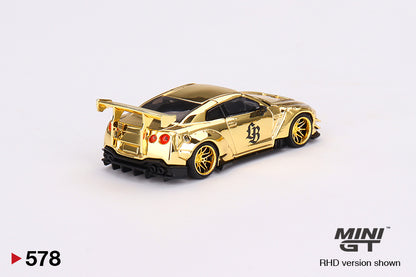 Mô hình xe Mini GT 1:64 LB★WORKS Nissan GT-R R35 Type 2, Rear Wing ver 3 RHD Gold Series - MGT00578