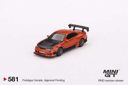 Mô hình xe Mini GT 1:64 Nissan Silvia S15 D-MAX Metallic Orange - MGT00581