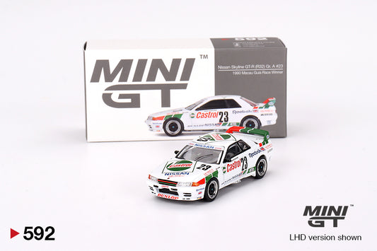 Mô hình xe Mini GT 1:64 Nissan Skyline GT-R (R32) Gr. A #23 1990 Macau Guia Race Winner - MGT00592