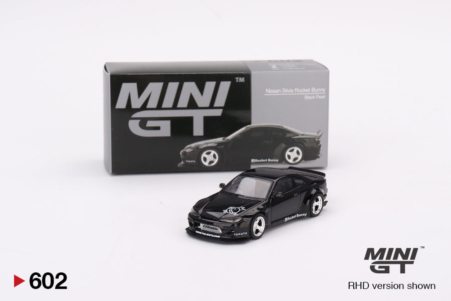Mô hình xe Mini GT 1:64 Nissan Silvia (S15) Rocket Bunny Black Pearl - MGT00602