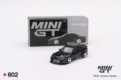 Mô hình xe Mini GT 1:64 Nissan Silvia (S15) Rocket Bunny Black Pearl - MGT00602