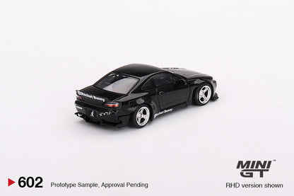Mô hình xe Mini GT 1:64 Nissan Silvia (S15) Rocket Bunny Black Pearl - MGT00602
