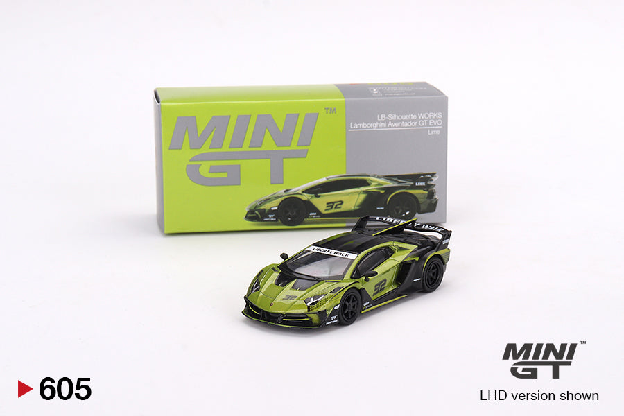 Mô hình xe Mini GT 1:64 Lamborghini LB-Silhouette WORKS Aventador GT EVO Lime - MGT00605