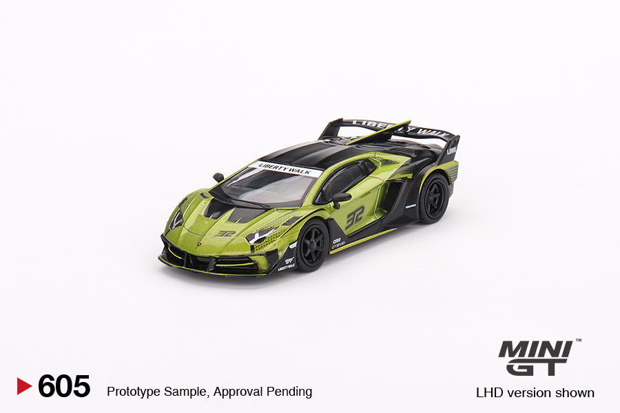 Mô hình xe Mini GT 1:64 Lamborghini LB-Silhouette WORKS Aventador GT EVO Lime - MGT00605