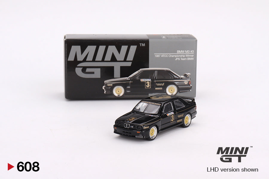 Mô hình xe Mini GT 1:64 BMW M3 #3 JPS Team BMW 1987 ATCC Championship Winner - MGT00608