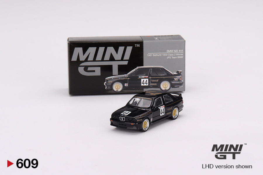 Mô hình xe Mini GT 1:64 BMW M3 #44 JPS Team BMW 1987 Bathurst 1000 Class 2 Winner - MGT00609