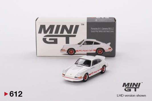 Mô hình xe Mini GT 1:64 Porsche 911 Carrera RS 2.7 Grand Prix White with Red Livery - MGT00612