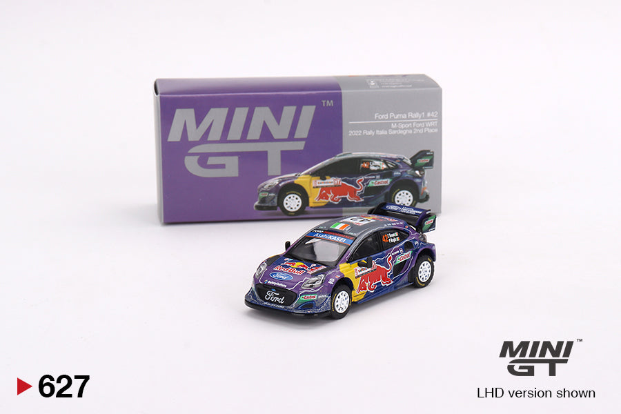 Mô hình xe Mini GT 1:64 Ford Puma Rally1 #42 M-Sport Ford WRT 2022 Rally Italia Sardegna 2nd Place - MGT00627