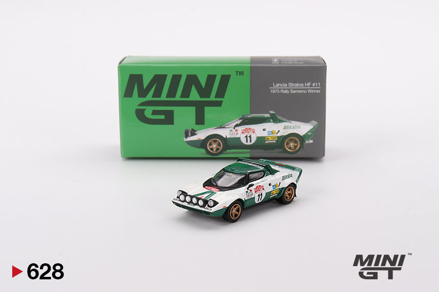 Mô hình xe Mini GT 1:64 Lancia Stratos HF 1975 Rally Sanremo Winner #11 - MGT00628