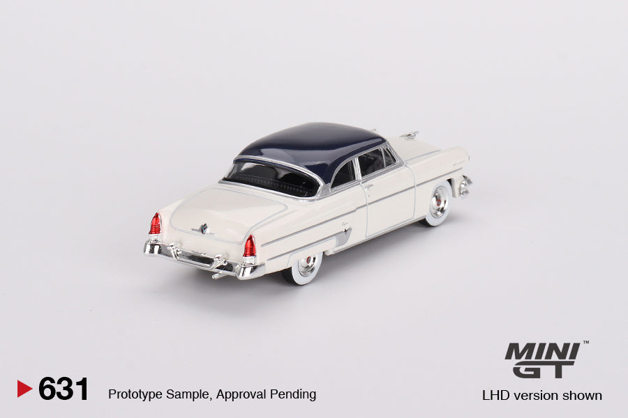 Mô hình xe Mini GT 1:64 Lincoln Capri 1954 Arctic White / Atlantic Blue - MGT00631