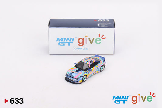 Mô hình xe Mini GT 1:64 Nissan Silvia (S15) Rocket Bunny Chrome Blue MINI GT GIVE 2023 CHINA - MGT00633