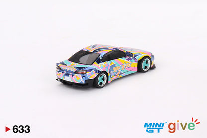 Mô hình xe Mini GT 1:64 Nissan Silvia (S15) Rocket Bunny Chrome Blue MINI GT GIVE 2023 CHINA - MGT00633