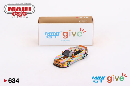 Mô hình xe Mini GT 1:64 Nissan Silvia (S15) Rocket Bunny Chrome Orange MINI GT GIVE 2023 USA Limited 25 pcs - MGT00634