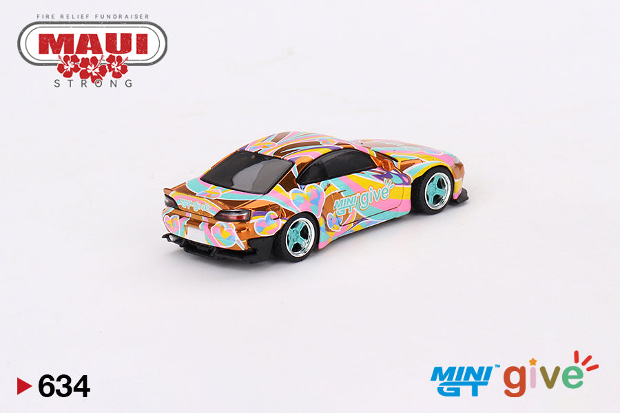 Mô hình xe Mini GT 1:64 Nissan Silvia (S15) Rocket Bunny Chrome Orange MINI GT GIVE 2023 USA Limited 25 pcs - MGT00634
