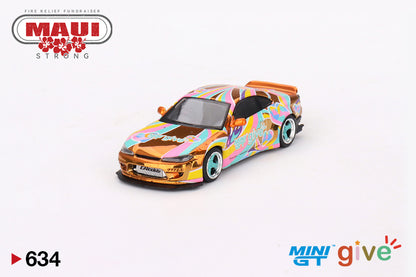 Mô hình xe Mini GT 1:64 Nissan Silvia (S15) Rocket Bunny Chrome Orange MINI GT GIVE 2023 USA Limited 25 pcs - MGT00634