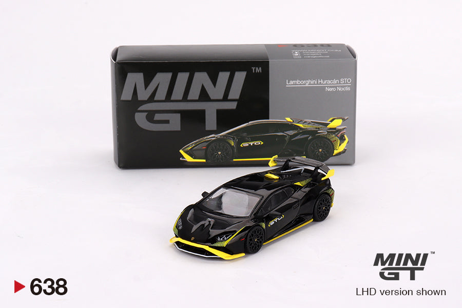 Mô hình xe Mini GT 1:64 Lamborghini Huracán STO Nero Noctis - MGT00638