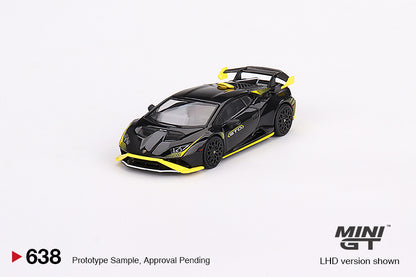 Mô hình xe Mini GT 1:64 Lamborghini Huracán STO Nero Noctis - MGT00638
