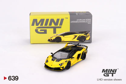 Mô hình xe Mini GT 1:64 Lamborghini LB-Silhouette WORKS Aventador GT EVO Yellow - MGT00639