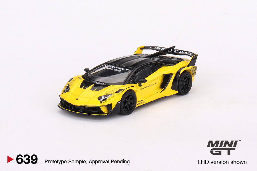Mô hình xe Mini GT 1:64 Lamborghini LB-Silhouette WORKS Aventador GT EVO Yellow - MGT00639
