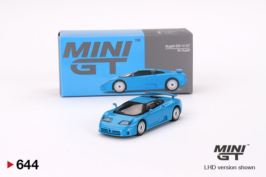 Mô hình xe Mini GT 1:64 Bugatti EB110 GT Blu Bugatti - MGT00644