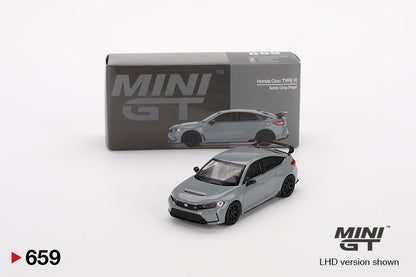Mô hình xe Mini GT 1:64 Honda Civic Type R Sonic Gray Pearl 2023 - MGT00659
