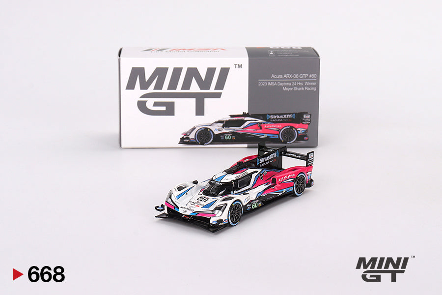 Mô hình xe Mini GT 1:64 Acura ARX-06 GTP #60 2023 IMSA Daytona 24 Hrs Winner - MGT00668