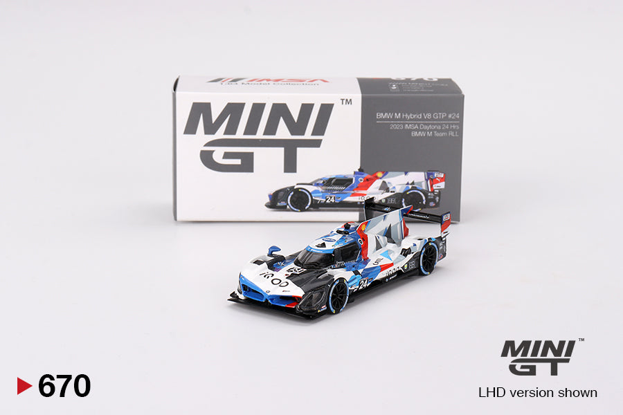Mô hình xe Mini GT 1:64 BMW M Hybrid V8 GTP #24 2023 IMSA Daytona 24 Hrs - MGT00670