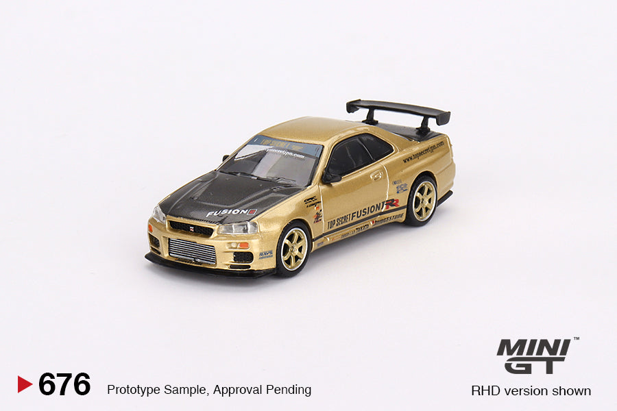 Mô hình xe Mini GT 1:64 Nissan Skyline GT-R (R34) Top Secret Top Secret Gold - MGT00676