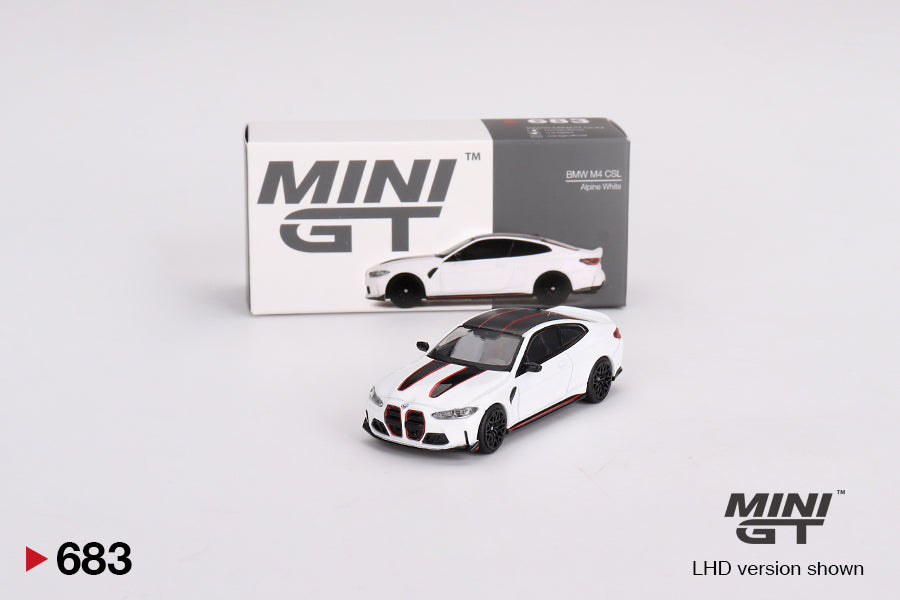 Mô hình xe Mini GT 1:64 BMW M4 CSL Alpine White - MGT00683