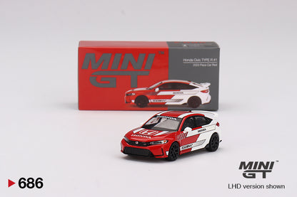 Mô hình xe Mini GT 1:64 Honda Civic TYPE R 2023 Pace Car Red - MGT00686