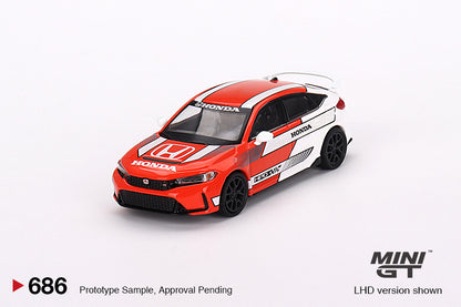 Mô hình xe Mini GT 1:64 Honda Civic TYPE R 2023 Pace Car Red - MGT00686