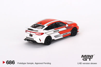 Mô hình xe Mini GT 1:64 Honda Civic TYPE R 2023 Pace Car Red - MGT00686