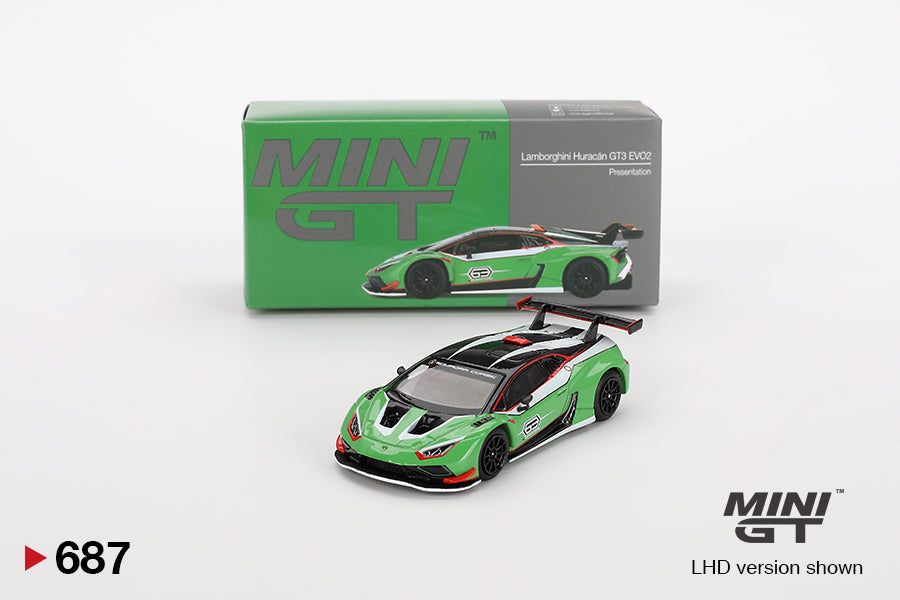 Mô hình xe Mini GT 1:64 Lamborghini Huracán GT3 EVO2 Presentation - MGT00687