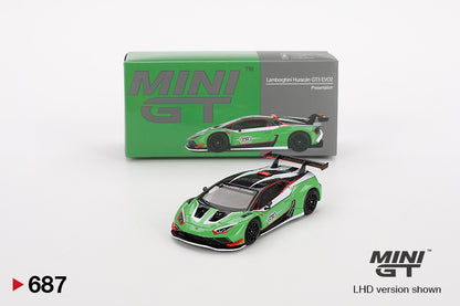 Mô hình xe Mini GT 1:64 Lamborghini Huracán GT3 EVO2 Presentation - MGT00687