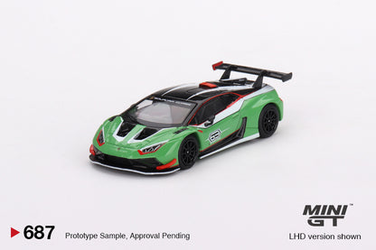 Mô hình xe Mini GT 1:64 Lamborghini Huracán GT3 EVO2 Presentation - MGT00687