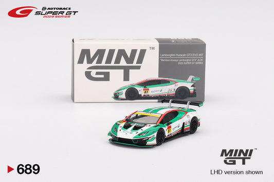 Mô hình xe Mini GT 1:64 Lamborghini Huracán GT3 EVO2 #87 Bamboo Airways Lamborghini GT3 JLOC 2023 SUPER GT SERIES - MGT00689
