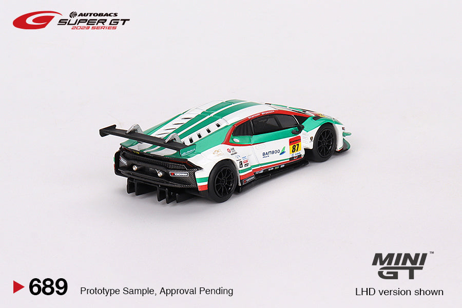 Mô hình xe Mini GT 1:64 Lamborghini Huracán GT3 EVO2 #87 Bamboo Airways Lamborghini GT3 JLOC 2023 SUPER GT SERIES - MGT00689
