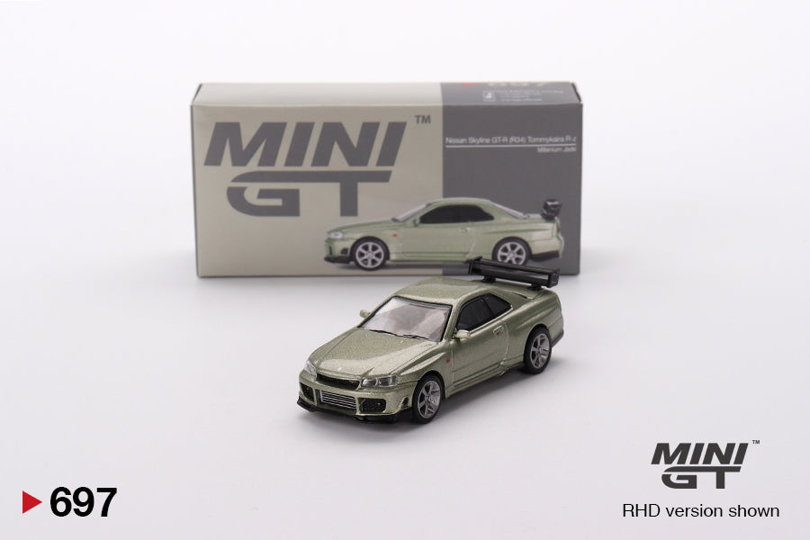 Mô hình xe Mini GT 1:64 Nissan Skyline GT-R (R34) Tommykaira R-z Millenium Jade - MGT00697