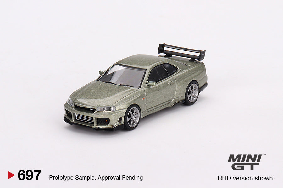 Mô hình xe Mini GT 1:64 Nissan Skyline GT-R (R34) Tommykaira R-z Millenium Jade - MGT00697