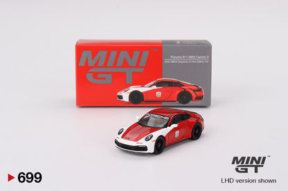 Mô hình xe Mini GT 1:64 Porsche 911 (992) Carrera S Safety Car 2023 IMSA Daytona 24 Hrs - MGT00699